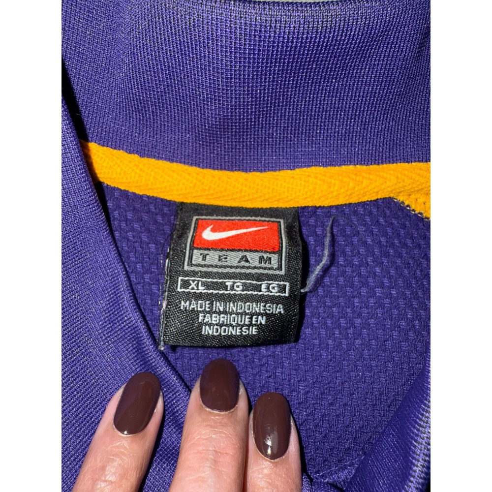 Nike Team LSU Tigers Mock Neck Shirt XL Purple Gold Vintage Dri-Fit Jersey Top - Picture 4 of 7
